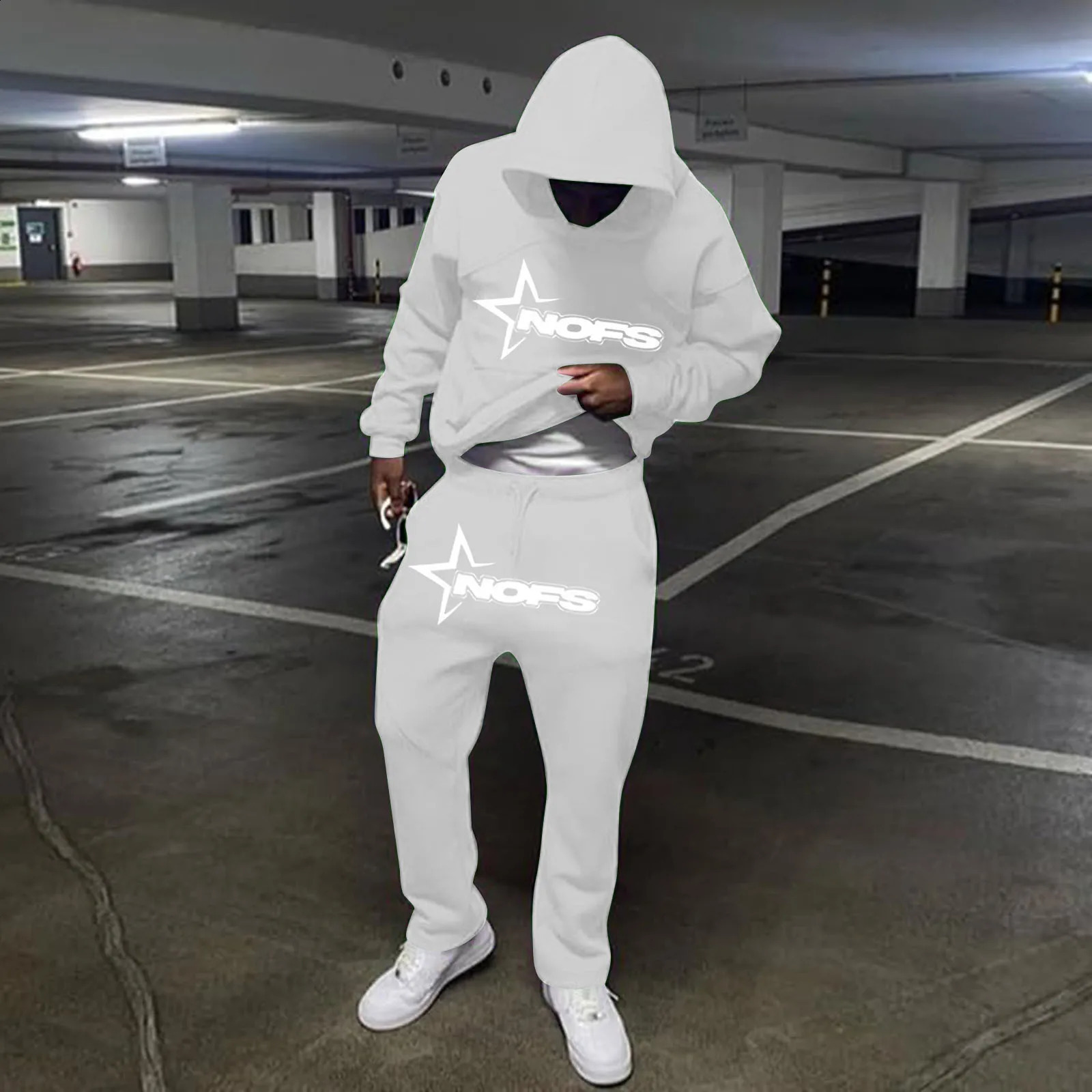 Loose Hip Hop Skateboarding Nofs Hoodie Unisex Fall/Winter Trend Street Sweatshirt Set American Classic Hoodie 240912