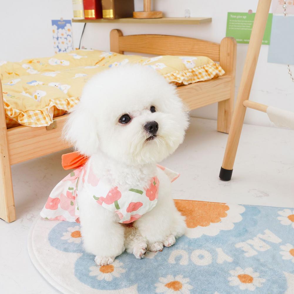 1 Set Lovely Pet Skirt Fashion Print Dress Up Easy to Clean Summer Dog Skirt Pet Clothes Puppy Costume