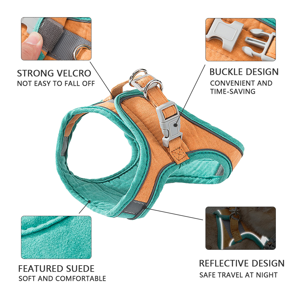 Cat Harness, Cat Leash and Harness Set with Reflective Strips, Escape Proof Easy Walk Harness, Dog Vest for Puppy Kitten Rabbit