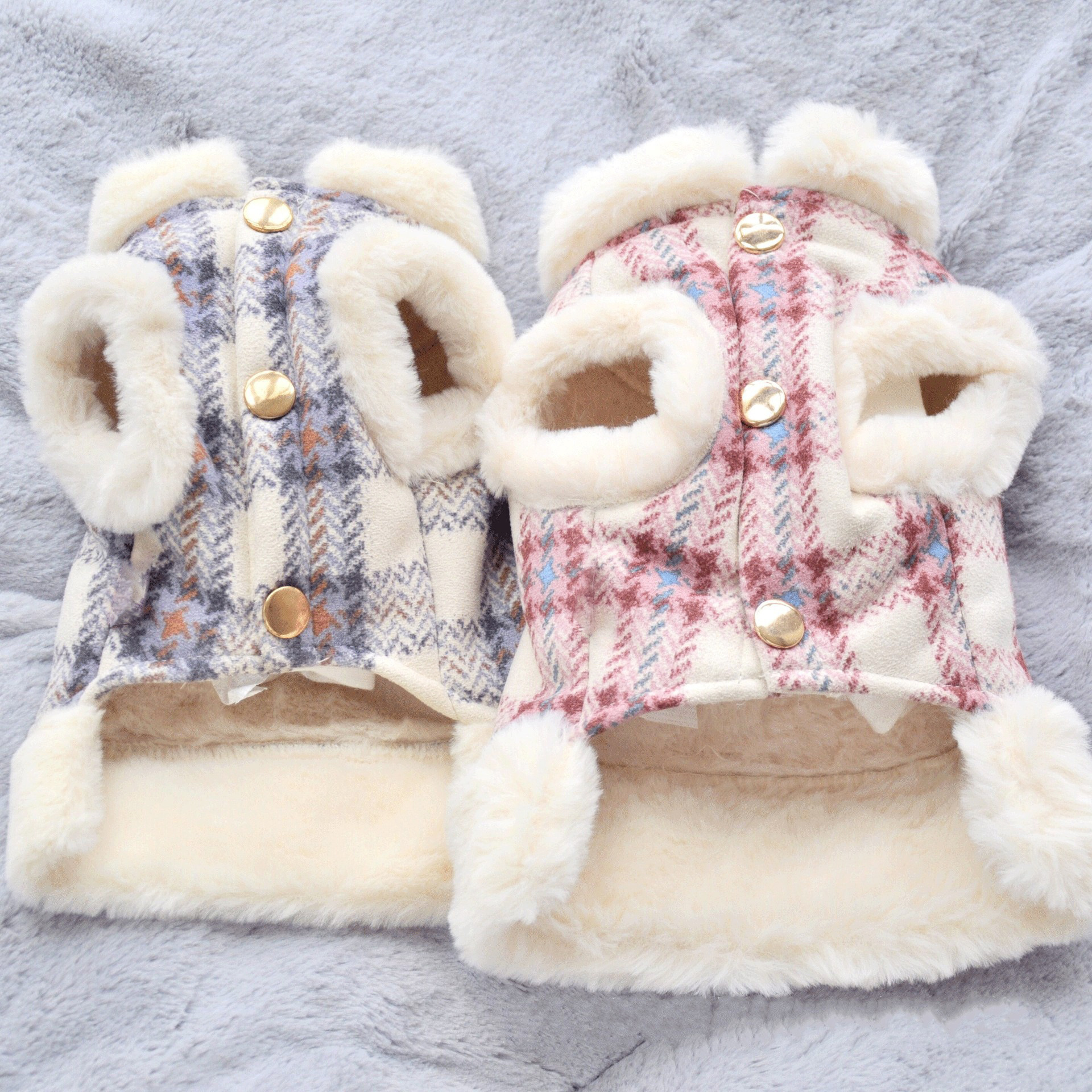 Autumn Winter Thickening Plush Vest for Small Dogs Puppy T-Shirt Fleece Pullover Pet Clothing