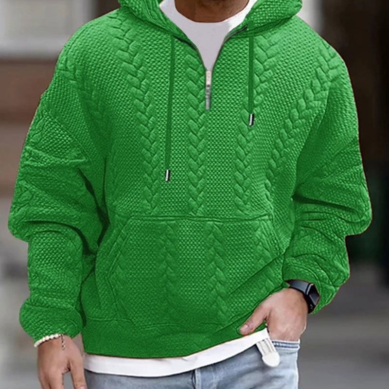 Mens Hoodie Casual Fashion Long Sleeve Sweatshirts Elasticity Textured Top Solid Warm Male Clothing Oversize Hoodie M-4XL 240910