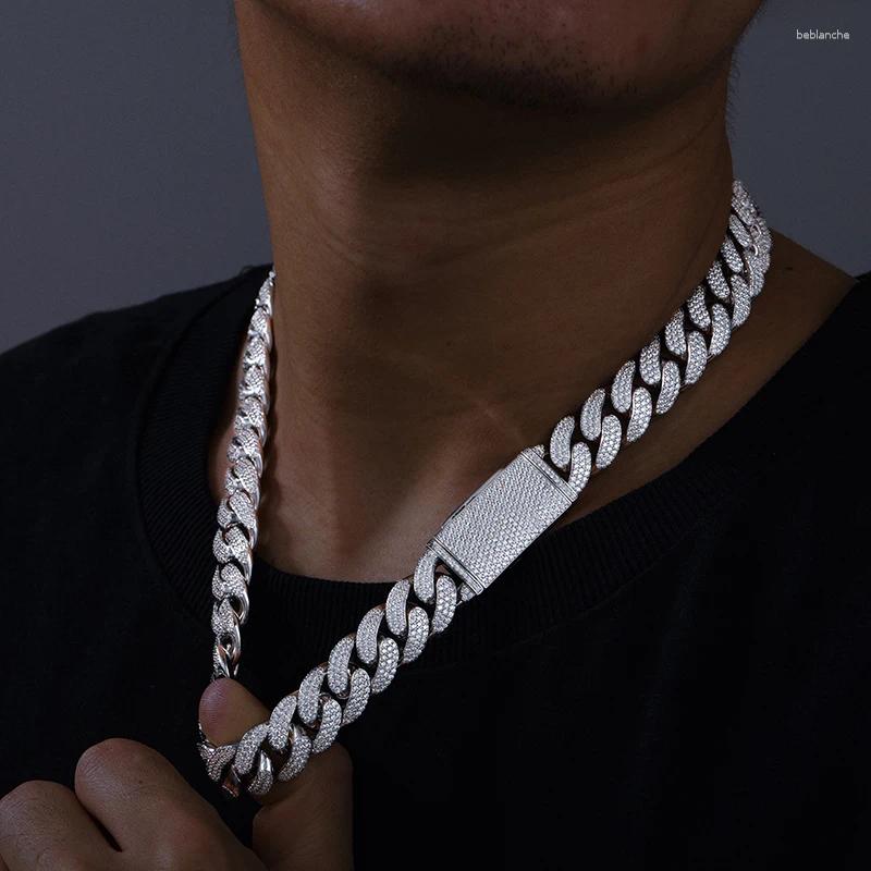 Pendant Necklaces Selling Men Hip Hop Jewelry Bling 15mm Sterling Silver Vvs Moissanite Iced Out Cuban Link Chain Necklace With Certificate