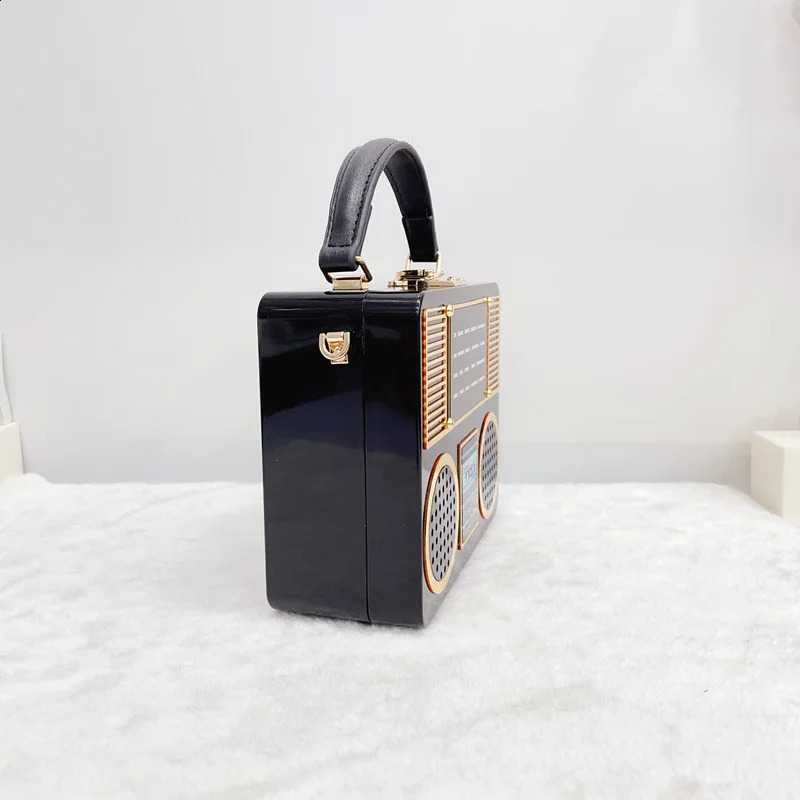 Vintage Radio Acrylic Bags For Women Box Shaped Clutch Purses and Handbag Elegant Evening Party Shoulder Crossbody Bag 240906 bb6c 4
