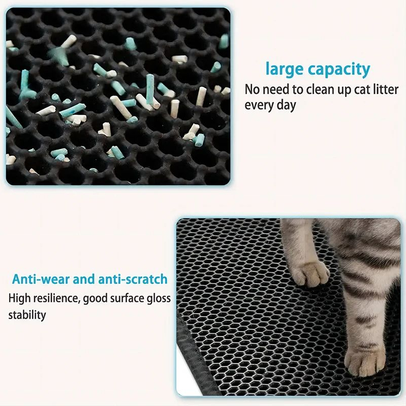 Pet Cat Litter Mat With Gift Double Layer Waterproof Pet Litter Box Mat Non-slip Sand Cat Pad Washable Bed Mat Clean Pad Product