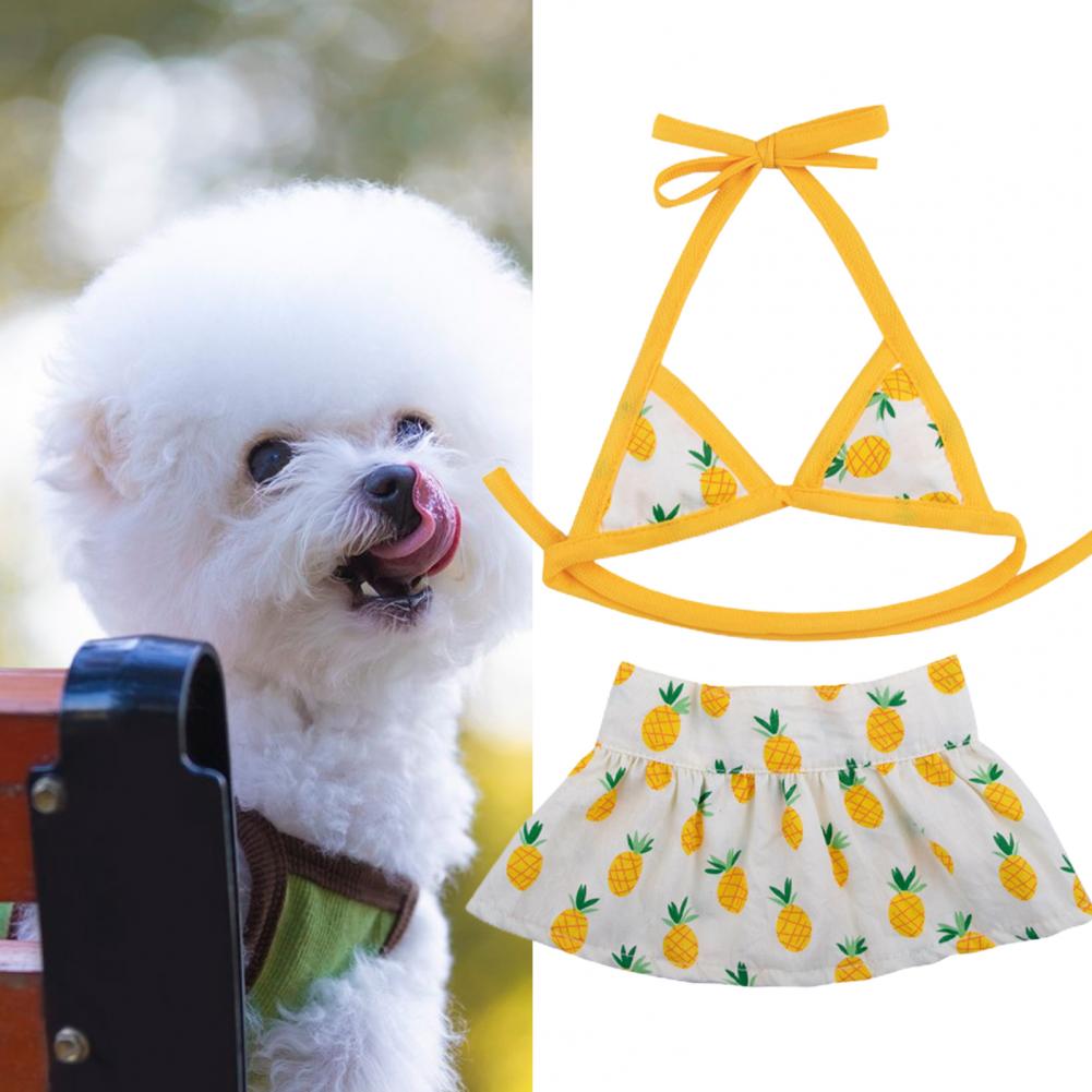 1 Set Pet Swimsuit Pretty Summer-Themed Dog Bikini Small Dogs Bathing Suits Breathable Dog Bikini