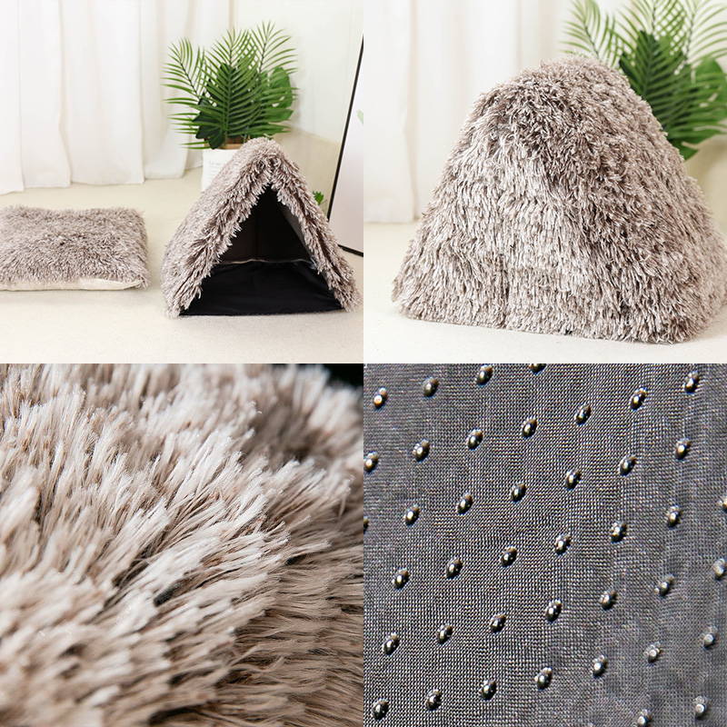 New Pet Tent House Warm Plush Cat Bed Soft Kitten Nest Kennel for Puppy Cats Indoor Sleeping Tent With Cushion Pet Supplies