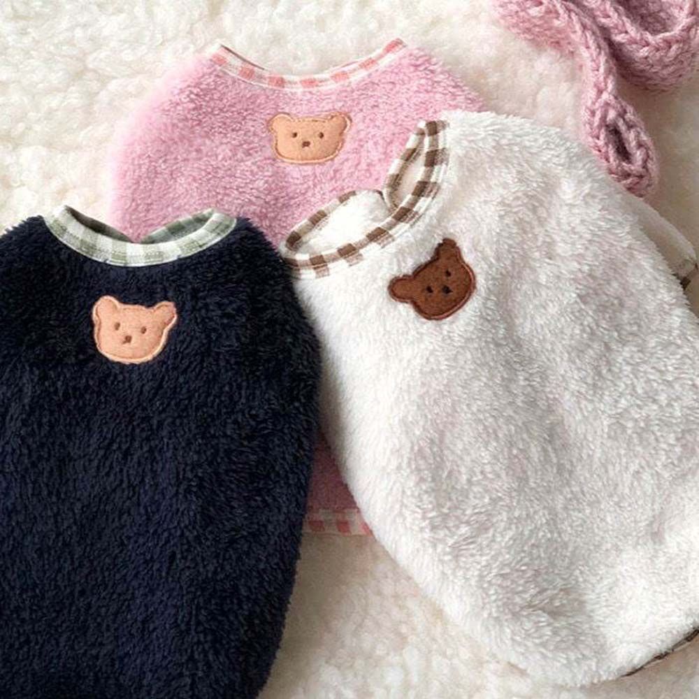 Pet Clothes Plush Bear Embroidery Dogs Shirt Pullover Warm Design Puppy Coats Animal Supplies