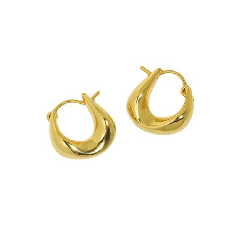 Luxury Irregular Solid Hoop Earrings Original U-shaped S925 Sterling Silver Earring for Fashion Women Designer Fine Jewelry GiftX240912