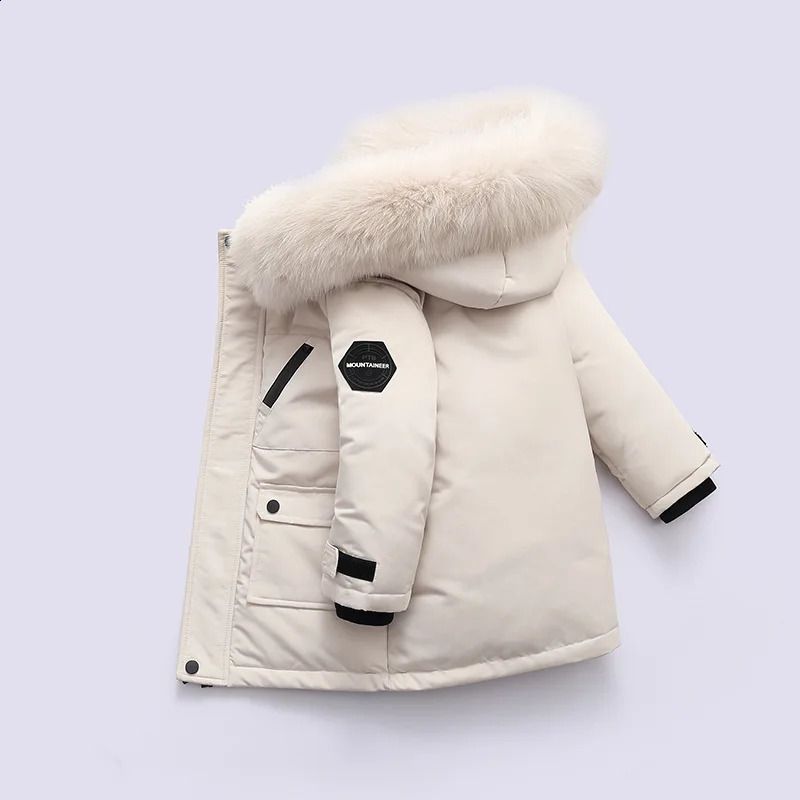 2024 Winter White duck down Jacket Boys Parka Thick Warm Baby Outerwear Coat 212 Yrs Kids toddler girl clothes Teenage clothing 240905