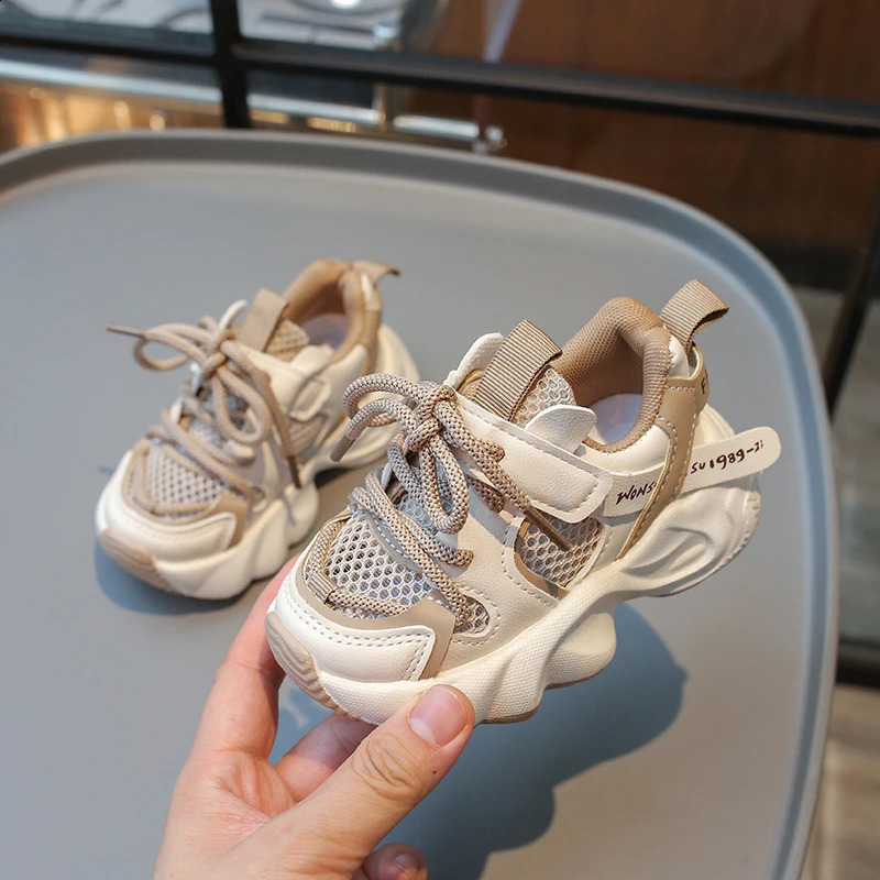 Childrens mesh breathable short chubby TPR running for boys and girls childrens casual sports shoes white tennis 3 4 5 6 years old H260130