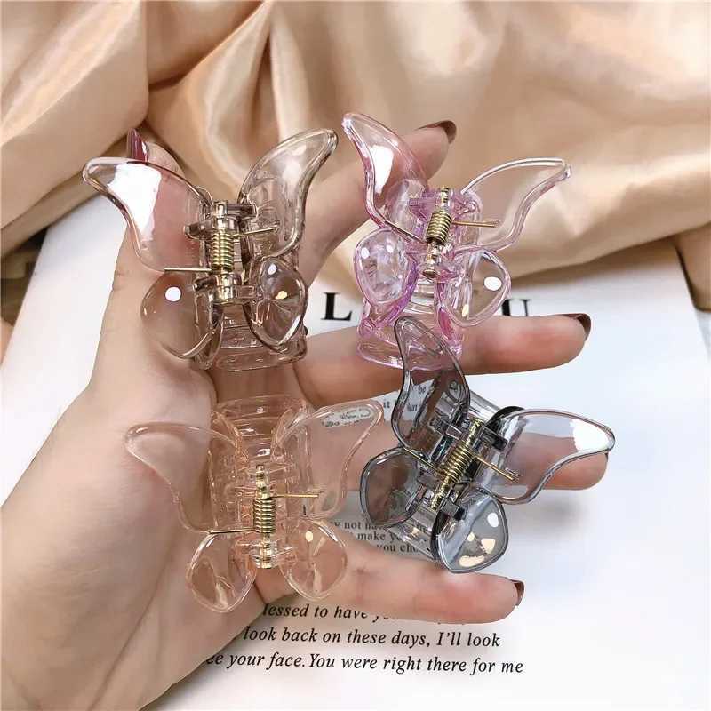 1PC Cute Butterfly Hair Claws Small Size Barrettes Hair Accessories Korean Fashion Women Hair Claw Solid Color Pins New HeadwearX2409