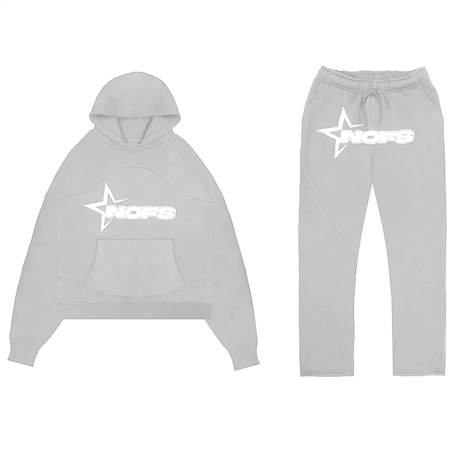 Loose Hip Hop Skateboarding Nofs Hoodie Unisex Fall/Winter Trend Street Sweatshirt Set American Classic Hoodie 240912