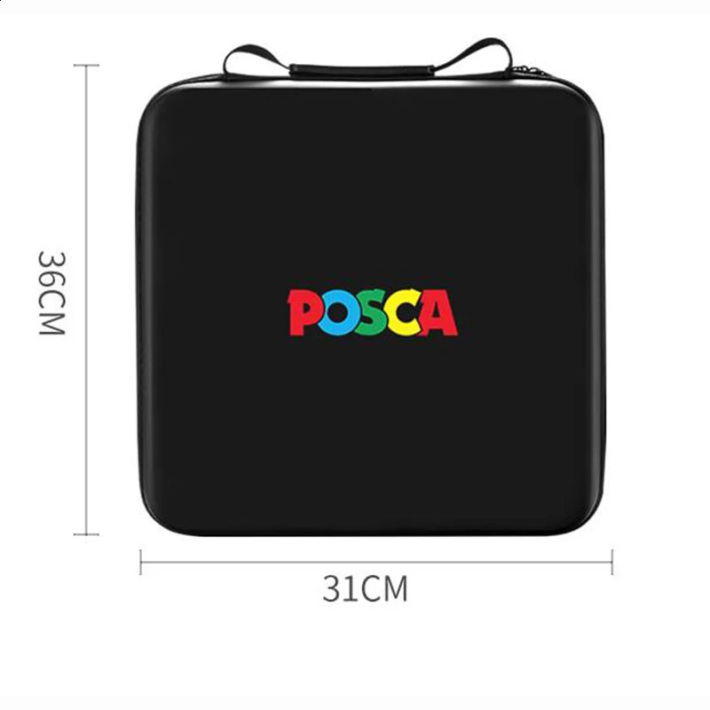 POSCA Permanent Marker Multi-Function Carrying Case Zippered Canvas Pen Holder for 72 Markers Lipsticks Organize Stationary 240904
