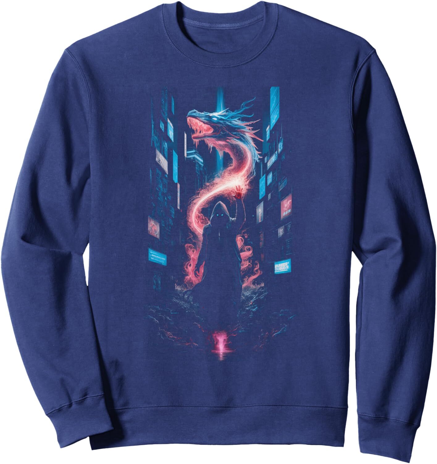 Long Sleeve Shirts for Men sweatshirt Dragon Fantasy Magic Sorcerer Wizard Graphic Cool Design Sweatshirt Tee Streetwear Casual tops clothes