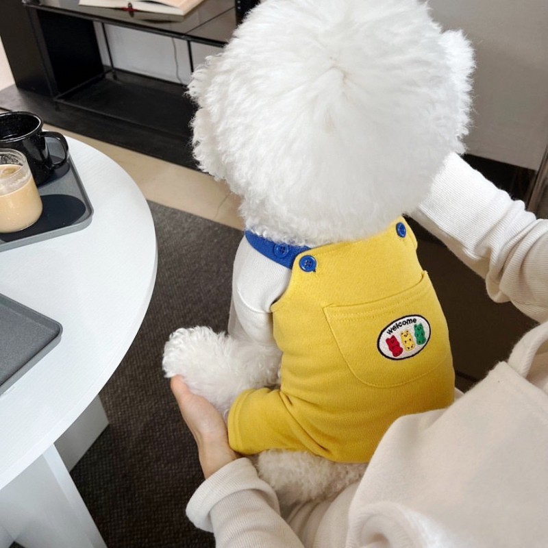 Summer Dog Jumpsuit Puppy Clothes 2025 Cute Pet Rompers Color Block Casual Dog Pants Bichon Pug Chihuahua Suspenders Dog Coat