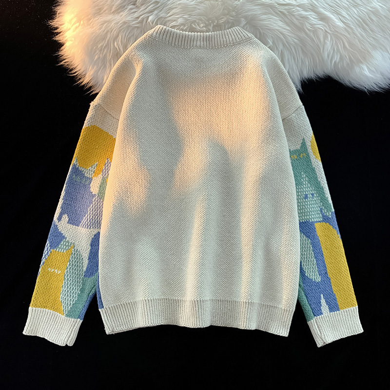 Men Sweaters 2024 Spring and Autumn New China-Chic Sweaters Mens Fashion Knitted with Couples Top Mens crew neck sweater