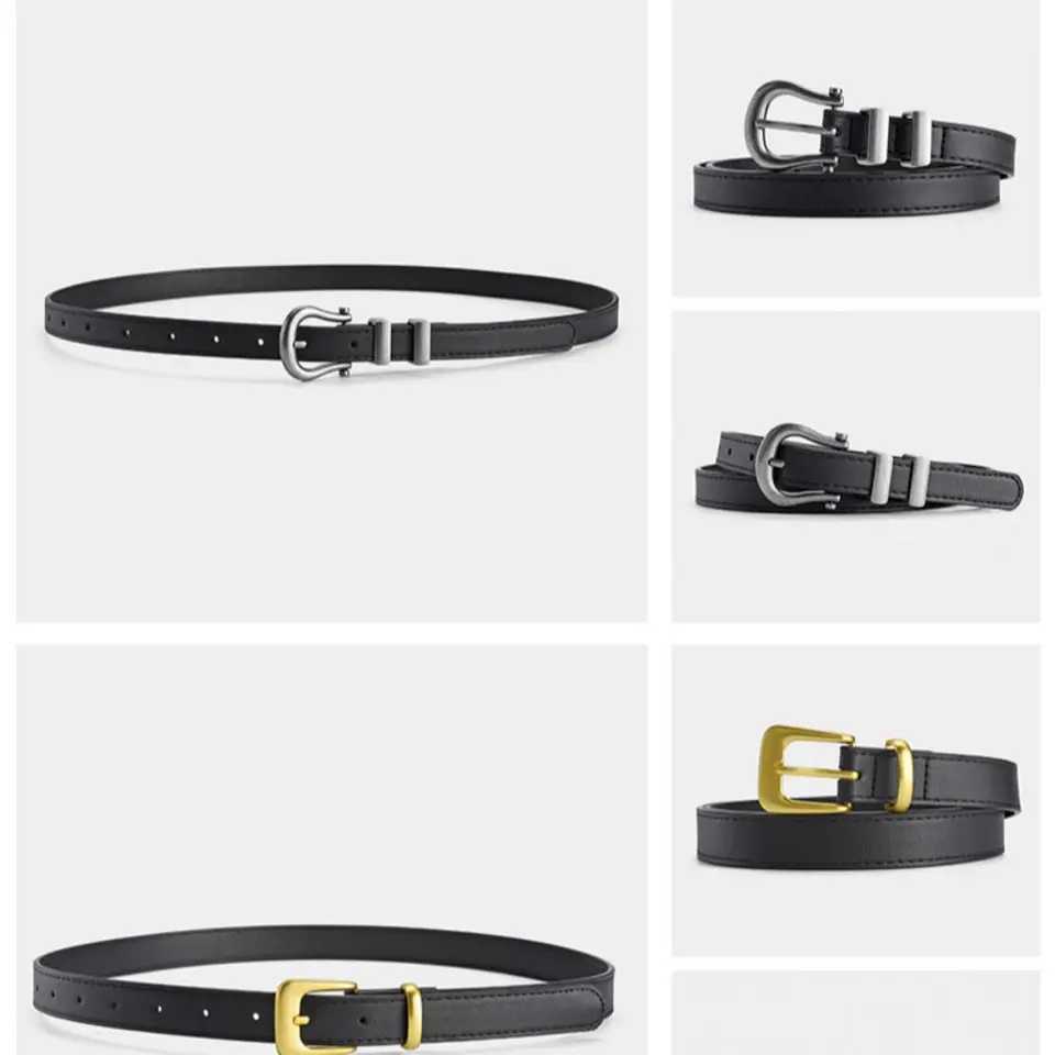 Black luxury design with Y2K jeans simple waistband casual 6 styles Pu leather strap for men and women W240912