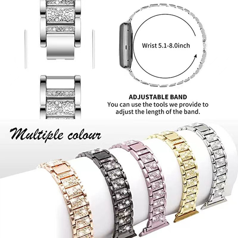 Jewelry Diamond watches case with apple watch strap 49 45mm 41mm 44mm 42mm 40mm Charm Designer Bracelet Watch Band fashion Rhinestone watchbands 9 8 7