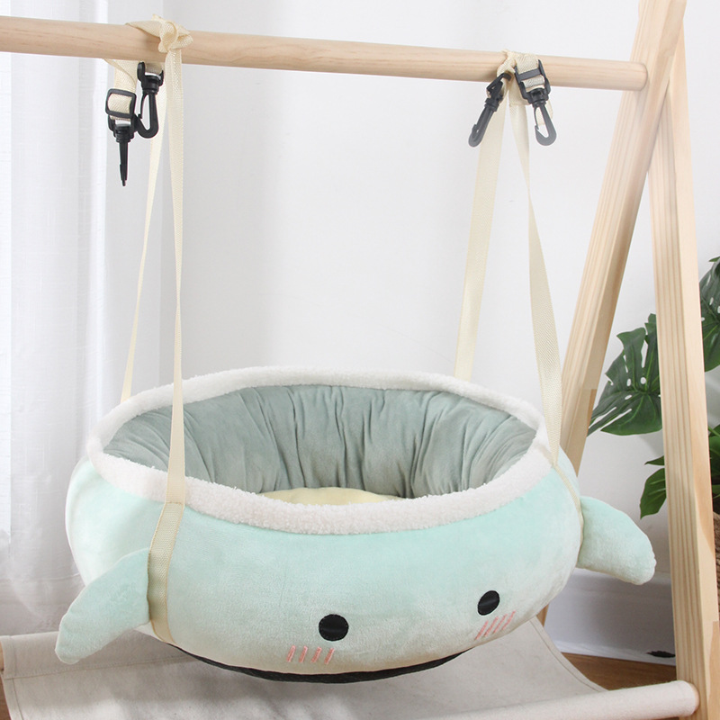 Pet Cat & Dog Short Plush Hammock Round Home Cushion Warm Basket Nest Kennel for Cat's House