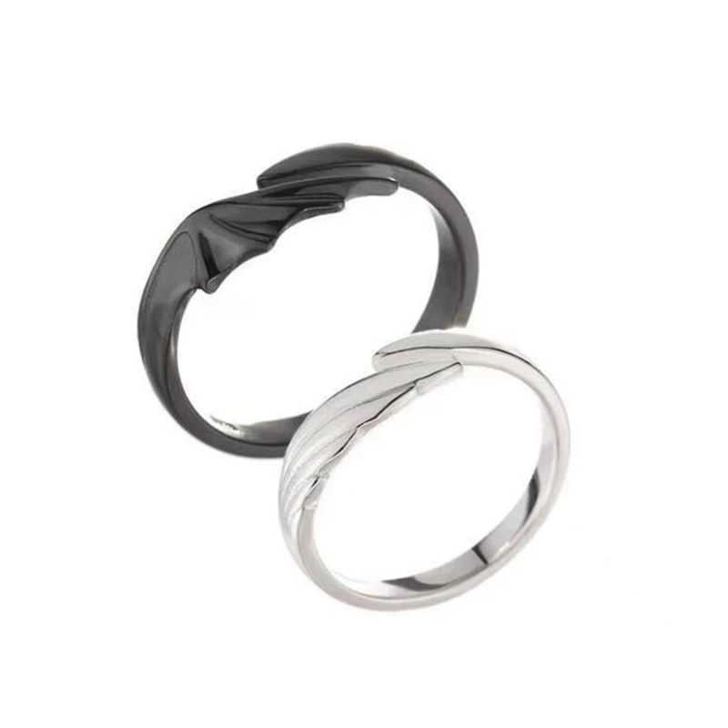 2Pcs Matching Set Couple Rings Jewelry Angel Devil Adjustable Engagement Ring W250207