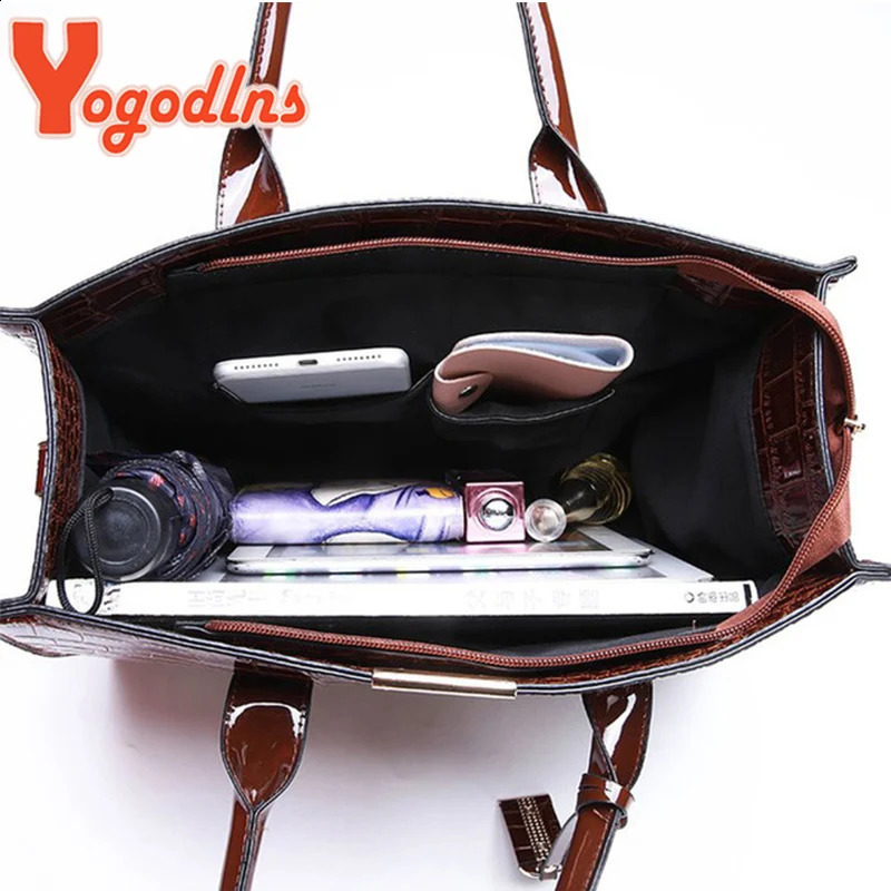 Yogodlns Pattern Handle Bag Women PU Leather Handbag Large Capacity Shoulder Bag s Crossbody Bag Winter Purse 240907