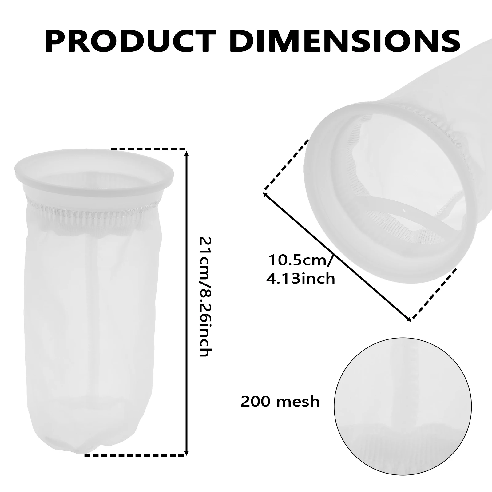 3Pcs IBC Tonne Drum Filter 4.1x8.26in Aquarium Filter Bag Breathable Rain Water Filter Multifunctional Rain Water Tank Accessori