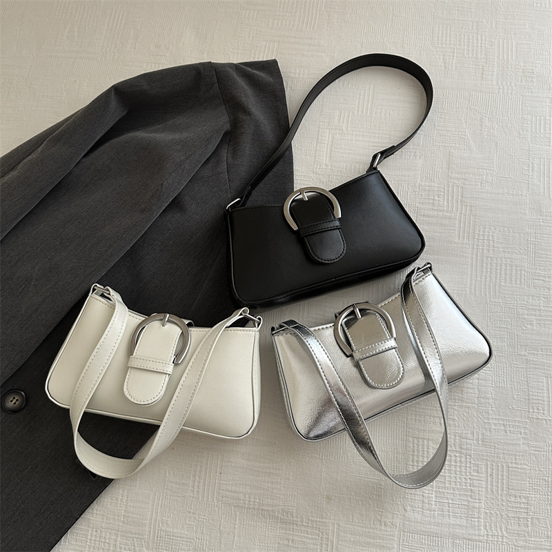 new Senior sense niche silver bag women all-shoulder armpit bag crossbody small square bag