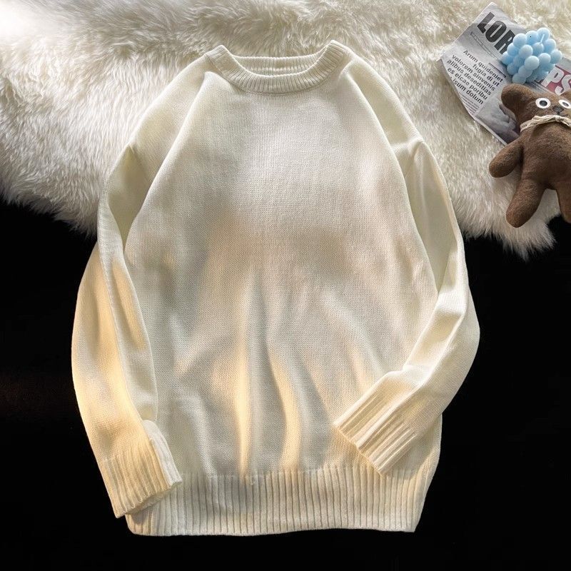 Men Sweaters Autumn and winter plaid sweater mens trendy round neck base line sweater knitted sweater winter clothes men Mens crew neck sweater