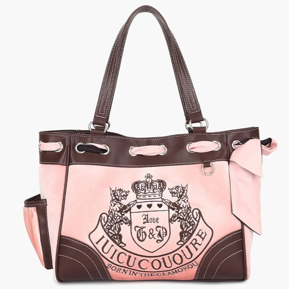 Y2K Retro Fashion Embroidered Veet Large Capacity Handbag Shopping Shoulder Bag Womens Wallet 240910 0094