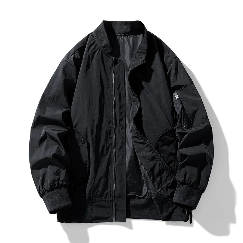 Autumn oversized bomber jacket mens zipper baseball jacket fashionable Korean street clothing luggage jacket mens plus size 240909