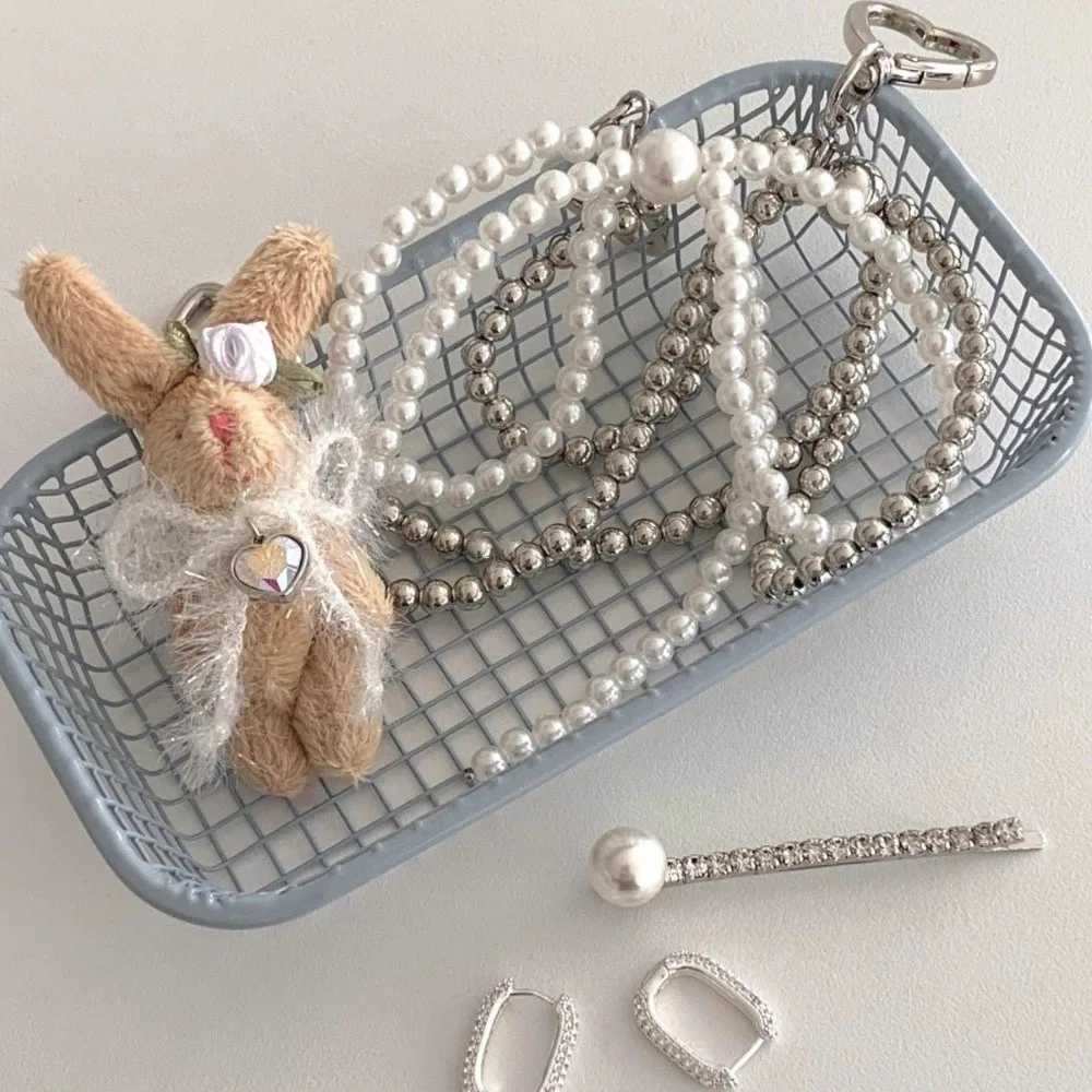 Korean Sweet Pearl Butterfly Knot Keychain Heart Pendant Keychain Y2K Fashion Keychain Bracket W24091114