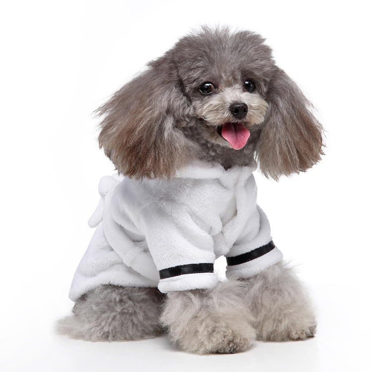 Wholesale Custom Logo Hot Selling Pet Bath Robe Drying Soft Towels Pet Sleepwear Hooded Absorbing Dog Bathrobe