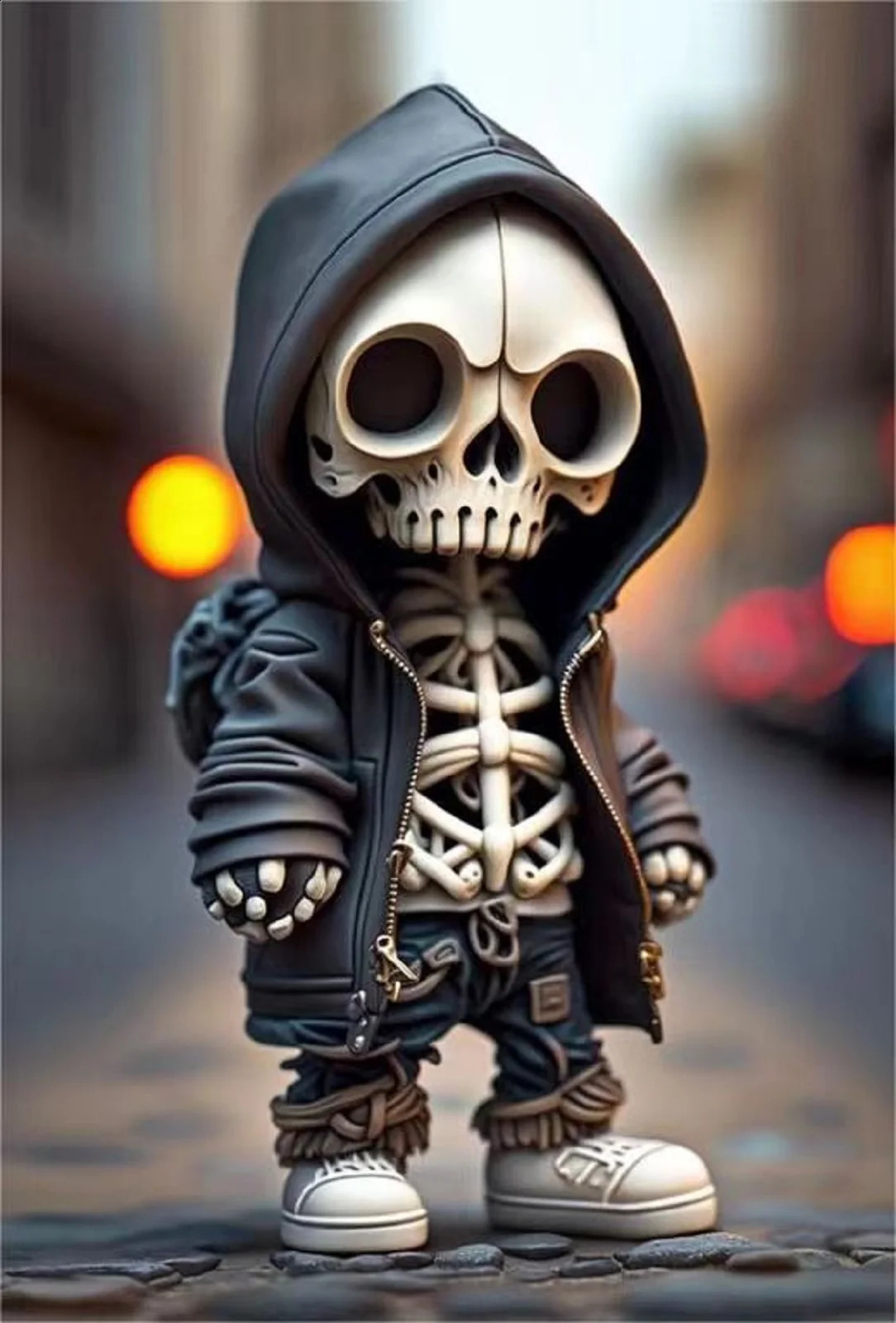 Skull Resin Statue Cool Skeleton Decorative Figurines Halloween Party Decoration Home Accessories Living Room Bedroom 240911