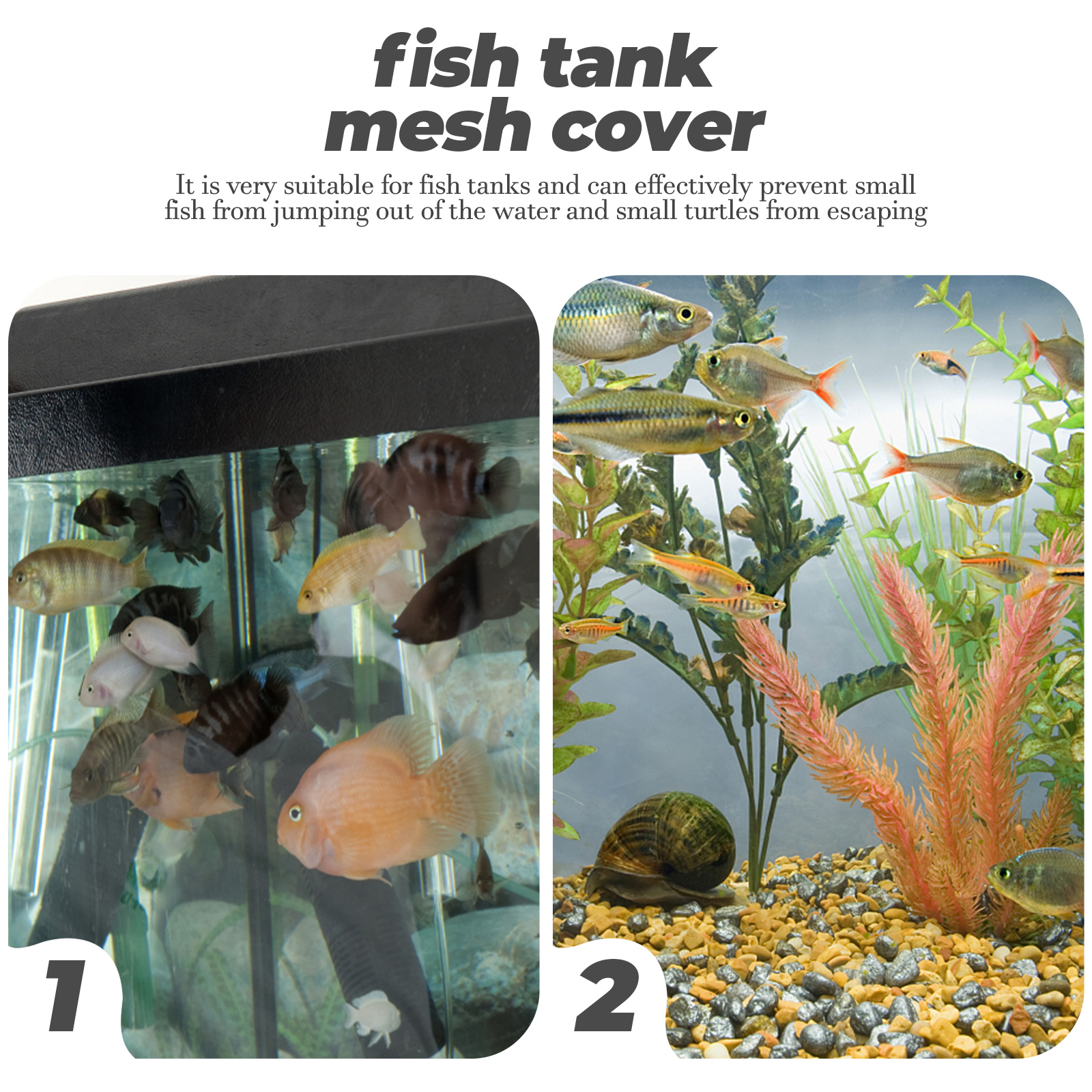 Net Tank Mesh Aquarium Netting Cover Anti Screen Escape Proof Jumping Terrarium Lid Escaping Clear Top Practical Gallon Plastic