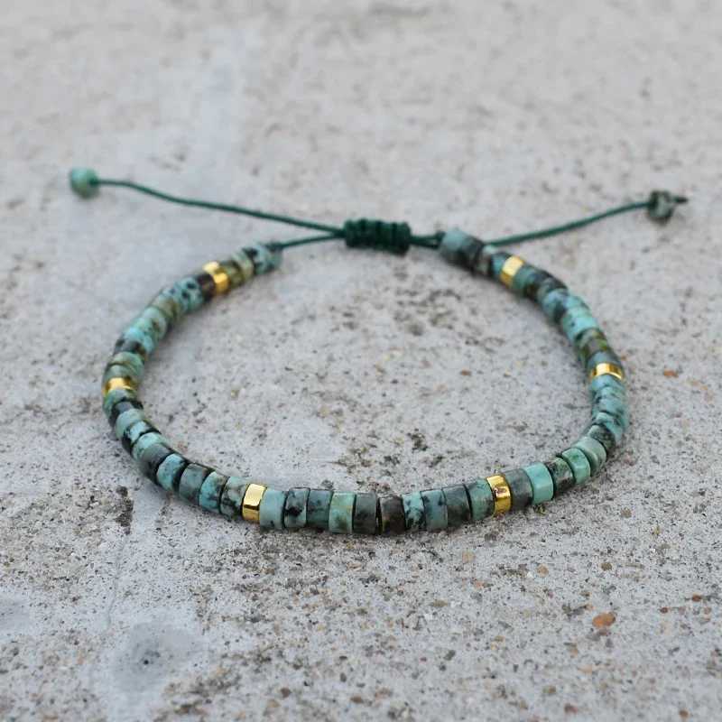 4mm Natural Stone Beads Braided Bracelet Small African Turquoise Bracelet for Women Men Handmade Bracelet Yoga JewelryX240912