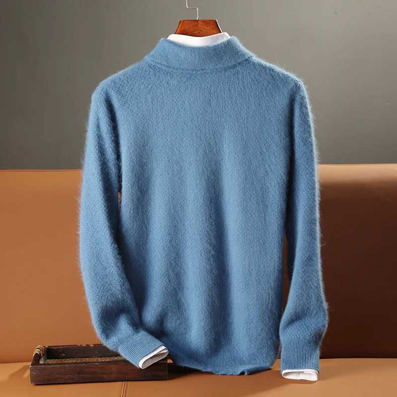 Casual Cashmere Sweater MensLapel Knit PulloverAutumn and Business Winter Long-SleevedYouth Coat TopWarmHigh-EndComfortX2409