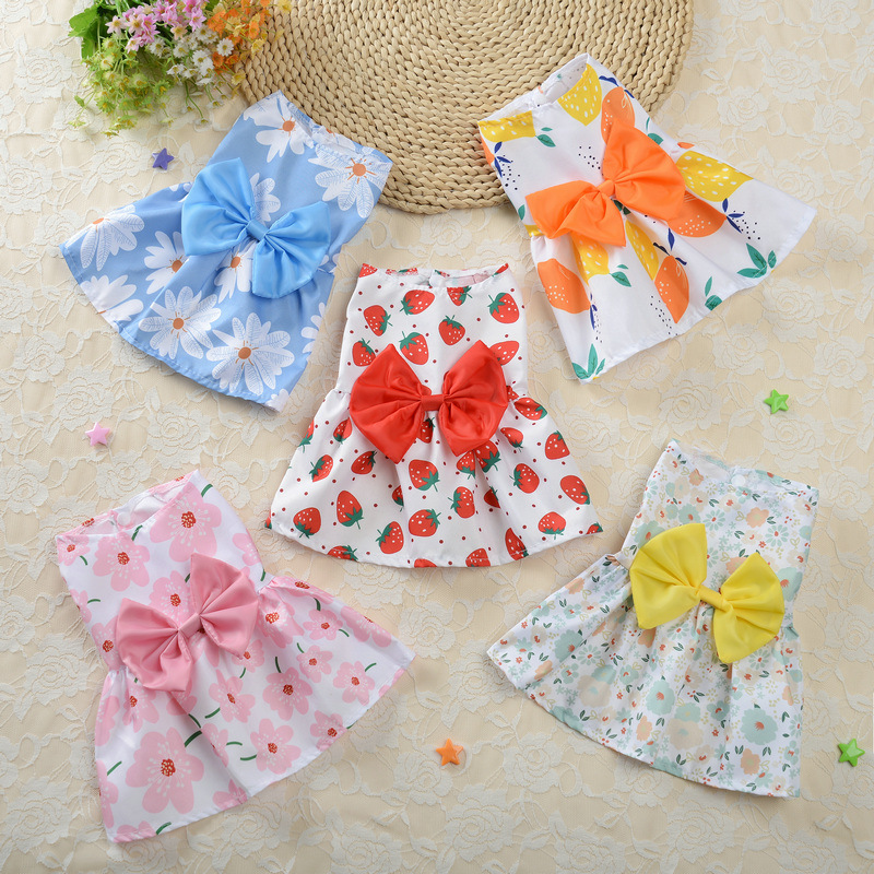 Supplies Small Flower Princess Dress Kitty Teddy New Clothes Cute Dog Skirt Summer Thin Pet Accessories H260129