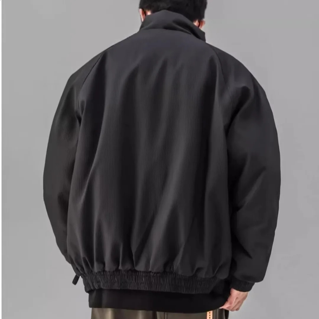 Spring Outfit Japanese Retro Unisex Loose Stand Up Collar Jacket Mens Autumn Trendy Coffee Baseball Jacket Mens Bomber Jackets 240911