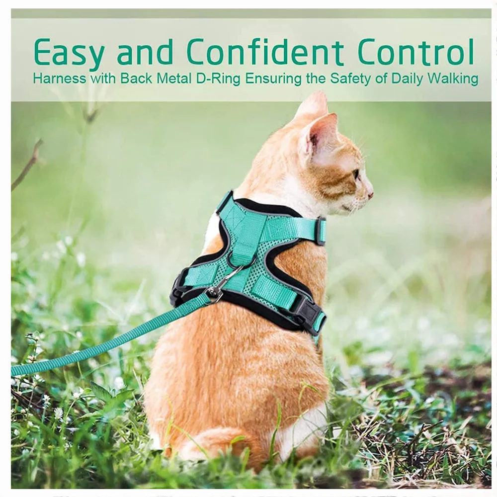 Breathable Cat Harness Leash Set Escape Proof Pet Harness Vest For Cats Small Dogs Reflective Walking Lead Leash Cat Accessories - view 4