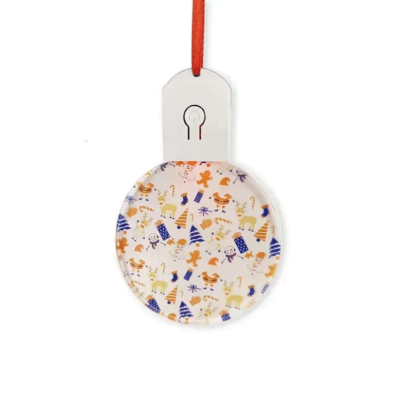 Acrylic Ornament Sublimation Blan Bulb With LED Light Shinny Xmas Tree Decoration 1030