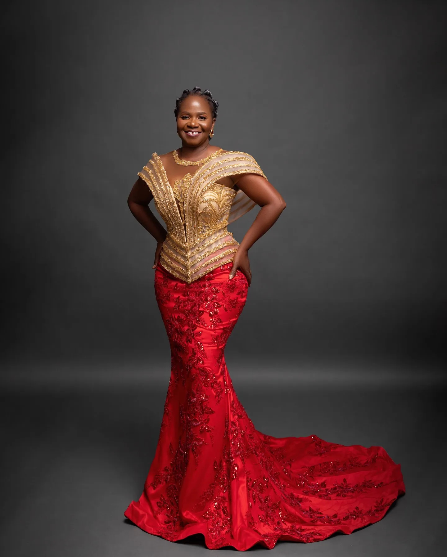 Plus Size Red Designer Mermaid Prom Dress Lacefull Sheer Neck Formal Party Second Reception Birthday Engagement Evening Gowns Dresses