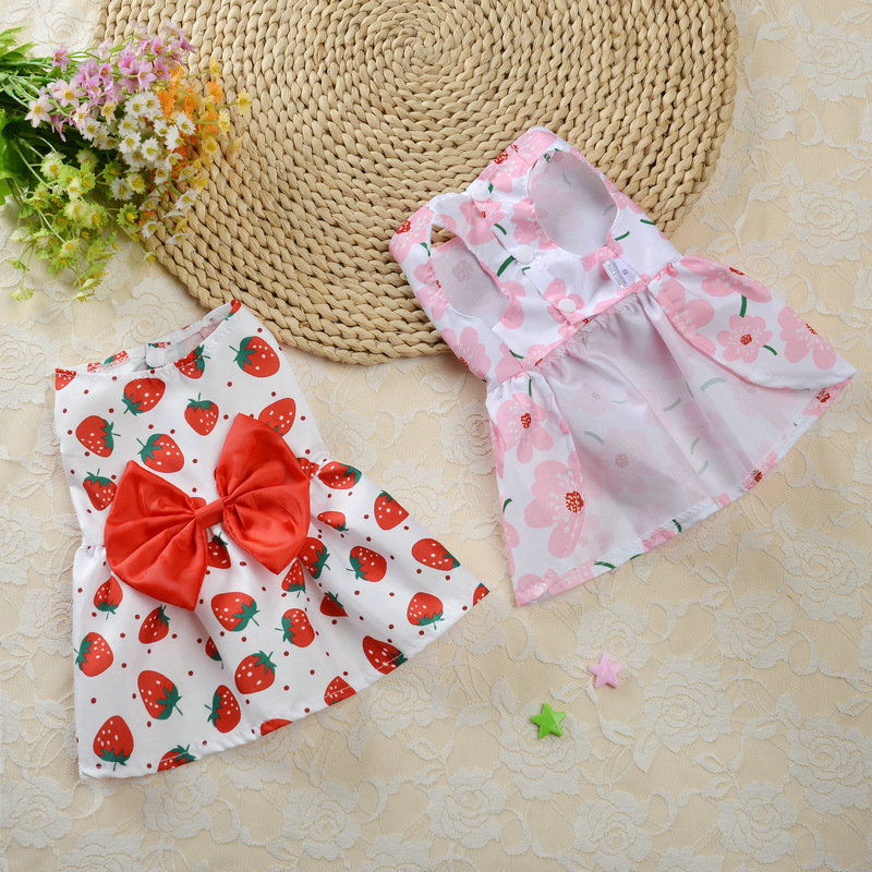 Supplies Small Flower Princess Dress Kitty Teddy New Clothes Cute Dog Skirt Summer Thin Pet Accessories H260129