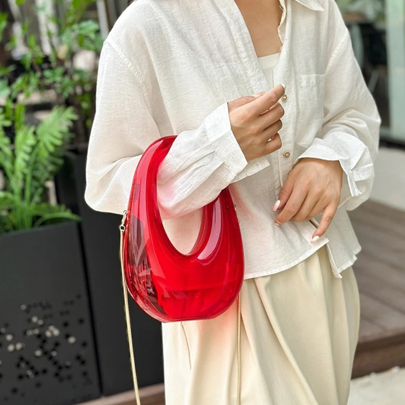 Acrylic transparent shoulder bag Versatile cross body wallet fashionable womens evening 240910