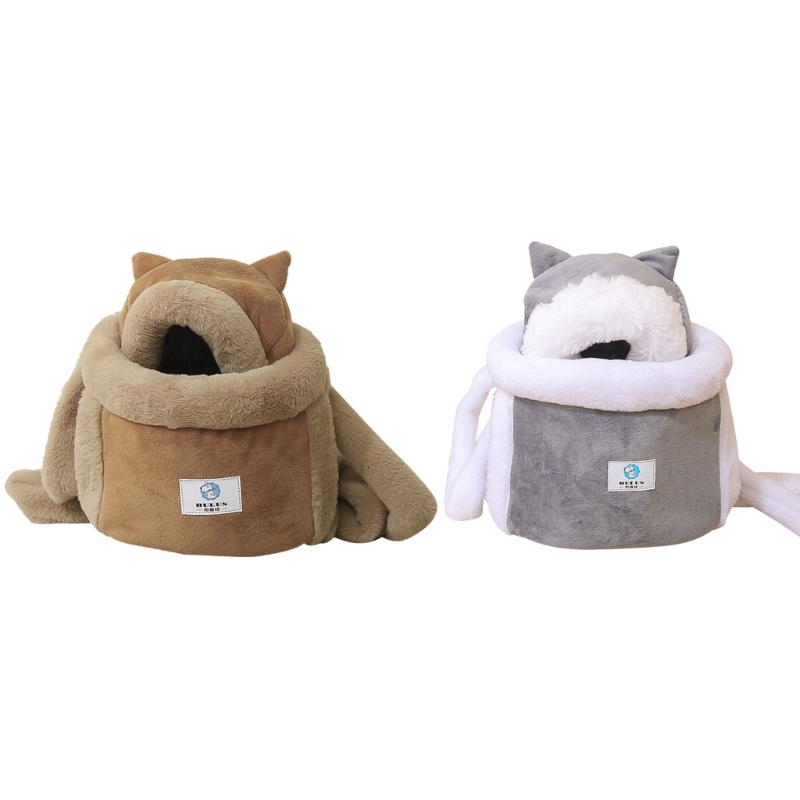 Bag for Small Pet Dog Backpack Portable Cat Travel Winter Pet Plush Warm Kitten Slings