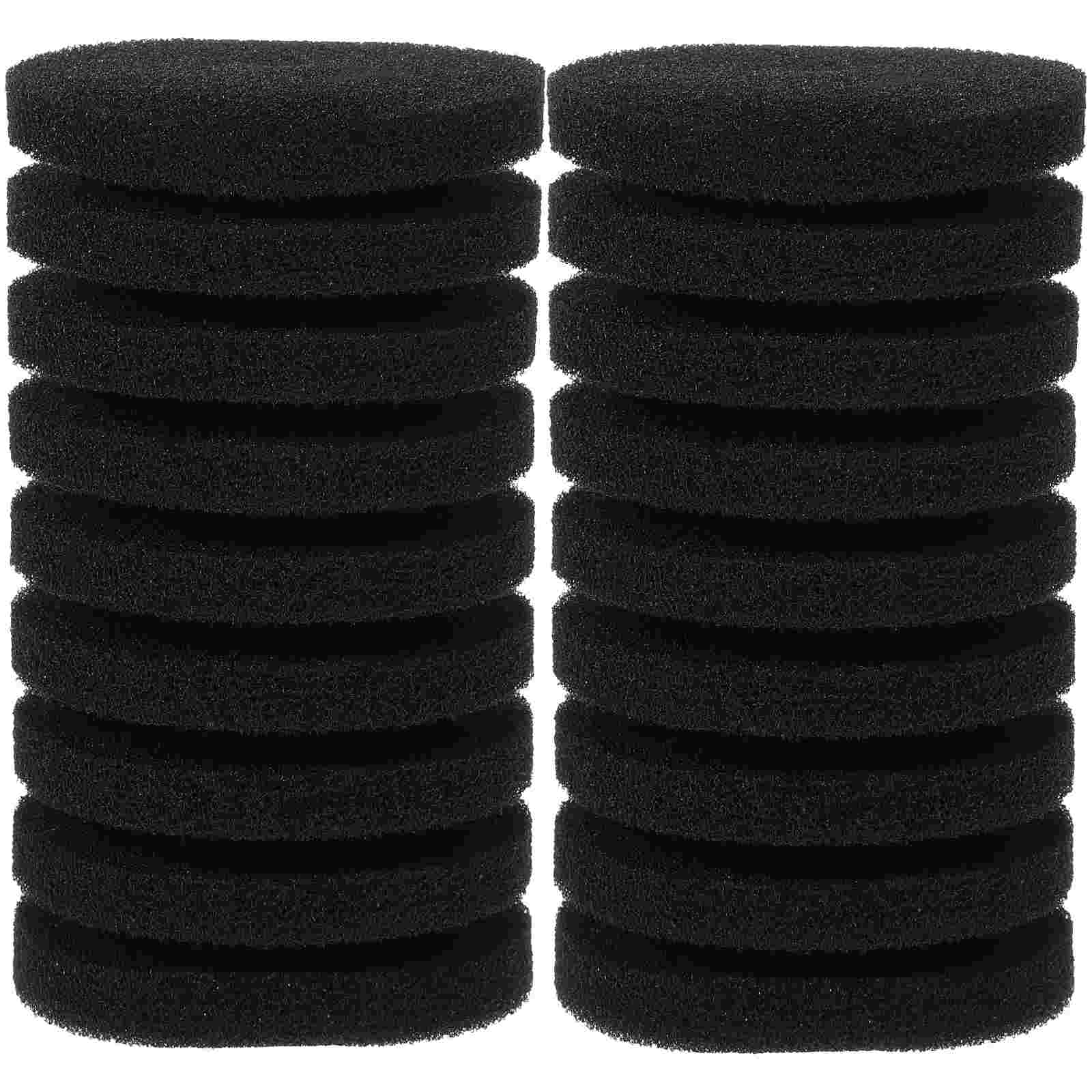 2 Pcs Mini Filter Replacement Cotton Strainer Sponge Automatic Fish Tank Aquarium Accessory Black Practical