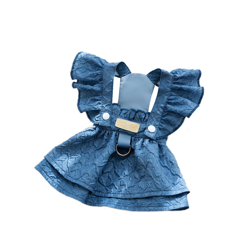 Pet dog and cat clothes retro fresh denim
