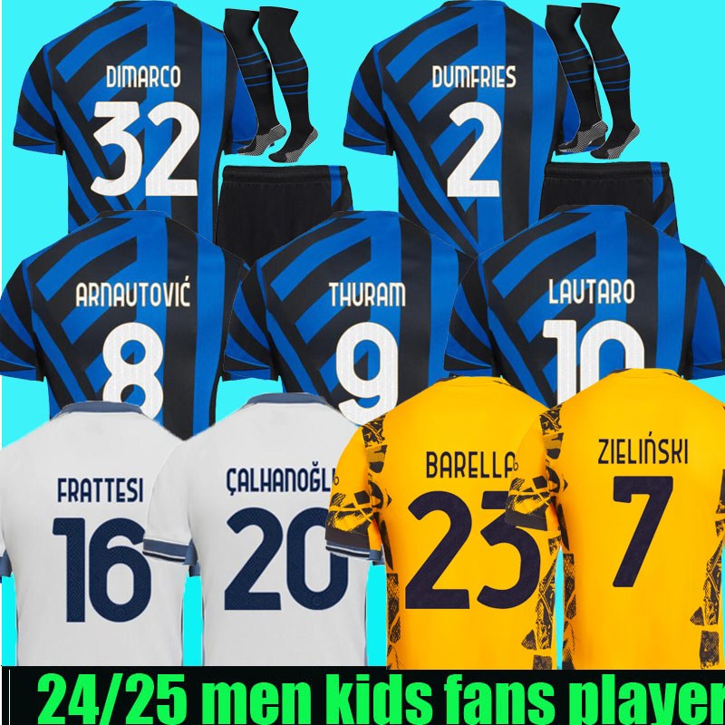 24 25 Maglia LAUTARO Soccer Jerseys BARELLA FRATTESI INTERS THURAM DIMARCO ARNAUTOVIC CALHANOGLU Football Shirt 2024 2025 milans Uniforms home away Men Kids Kits