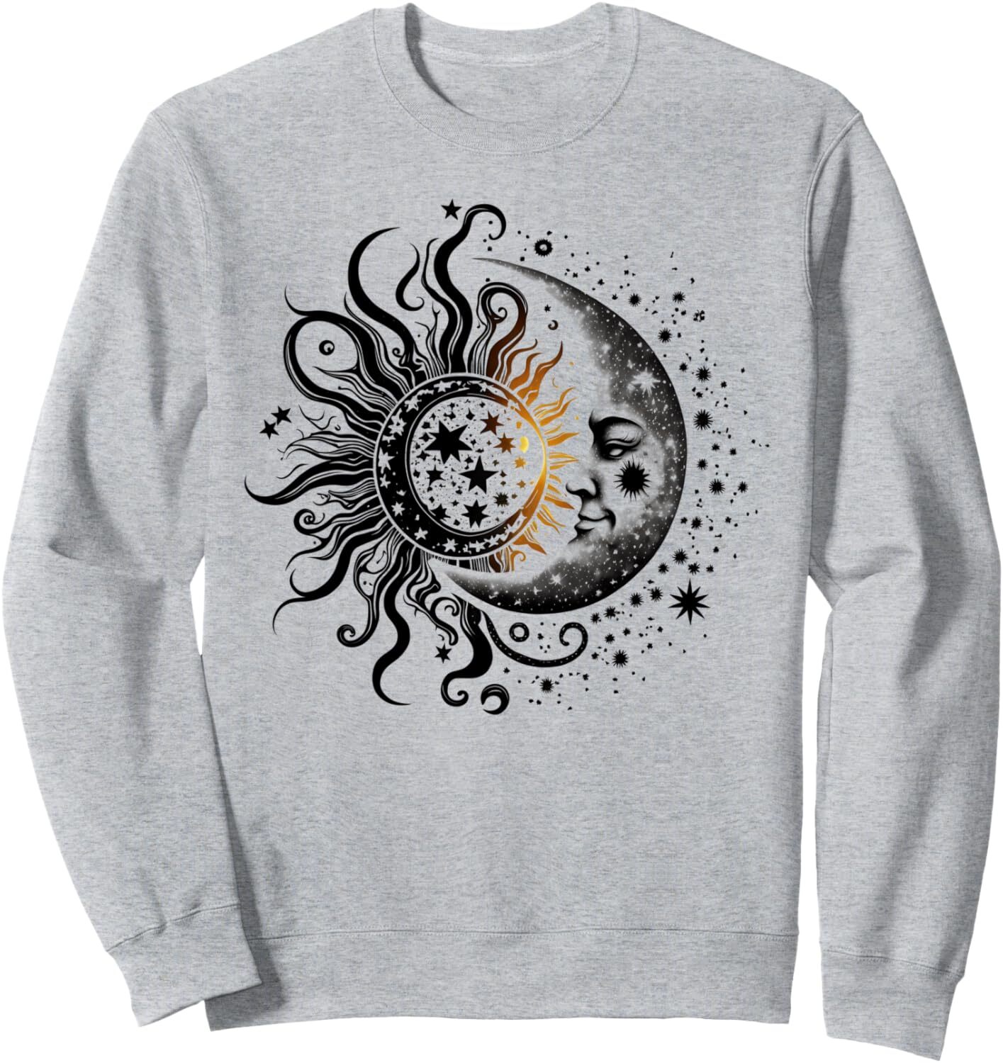 Long Sleeve Shirts for Men sweatshirt Sun And Moon Celestial Space Galaxy Astrology Design Sweatshirt Tee Streetwear Casual tops clothes