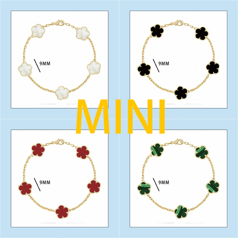 clover bracelet jewlery designer for women mini 9mm charm bracelet designer jewelry women 925 sterling silver jewelry flower bracelet 5 flower bracelet gold gift
