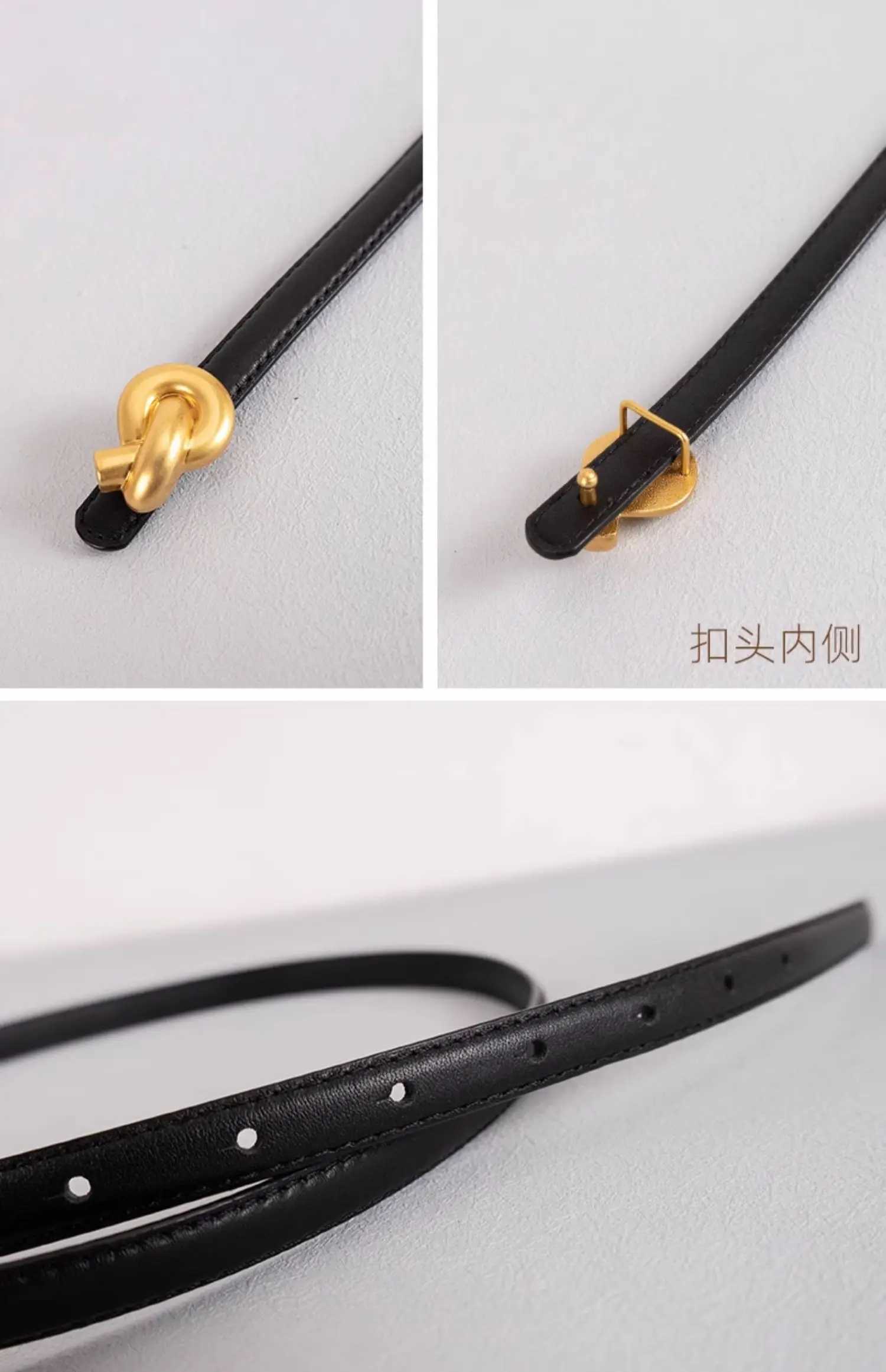 Genuine leather womens fashionable belt with buckle waist dress jeans gold buckle sweater luxurious design womens belt W240912